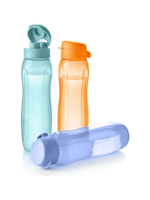 Tupperware Eco Şişe 3'lü slim 750 ml Set – Pratik, Sağlıklı ve Şık Su Şişesi Seti