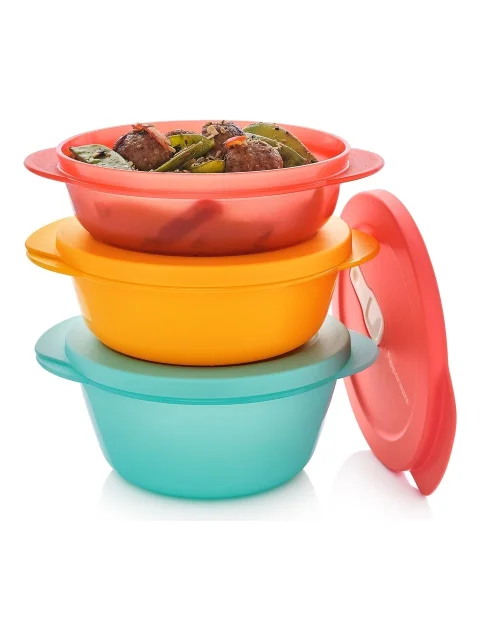 Tupperware Mikro Oval Kap 3’lü Set – Pratik & Dayanıklı Mikrodalga Kapları!