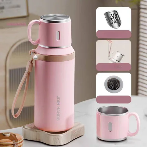 Termal Çelik Termos 500 ml Bardaklı