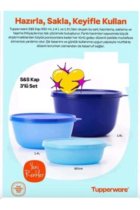 Tupperware Mucize Şekerler 3 Lü Set