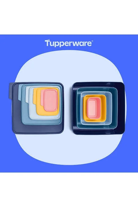 Tupperware Kare Saklama Kabı 5'li Set – Sağlam ve Pratik Saklama Çözümü 3