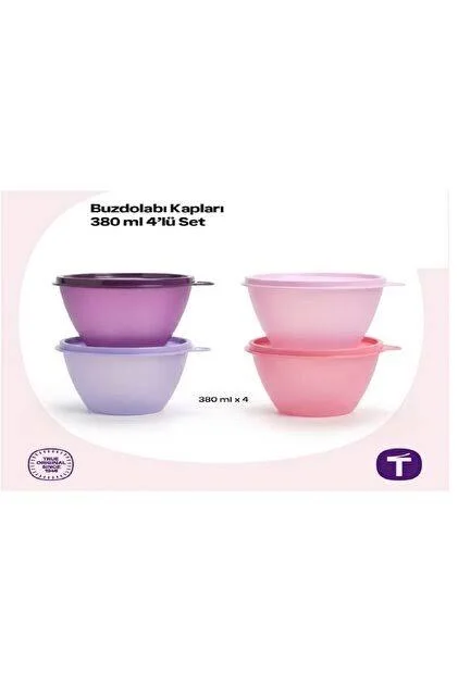Tupperware Buzdolabı Saklama Kabı 380 ml 4 Lü Set