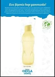 Tupperware Eko Şişe 750 ml Sarı – BPA İçermeyen, Ergonomik ve Şık Suluk