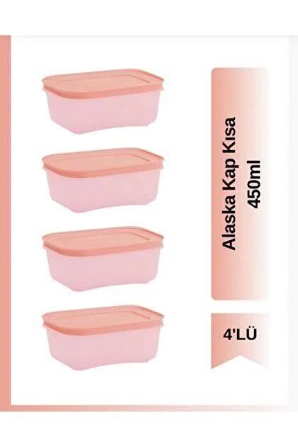Tupperware Alaska 450 ml 4 Lü Set Pembe Sabahlar