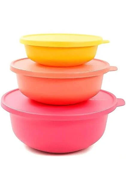 Tupperware Aloha 3 lü Saklama Kabı Seti | Renkli, Sağlıklı ve Pratik Saklama