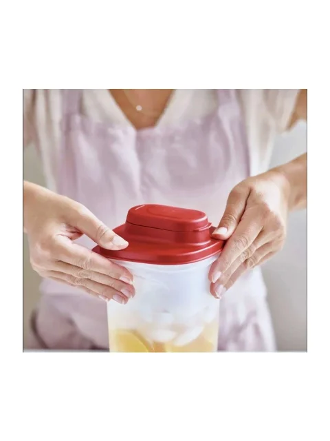 Tupperware Çok Amaçlı Sürahi 2 Litre Kırmızı Kapaklı Yeni 3