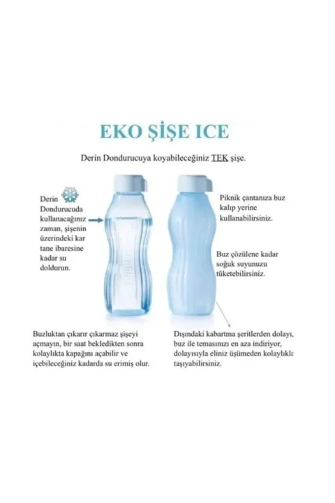 Tupperware Eko Şişe Ice 880 ml Dondurulabilir Matara Suluk 4