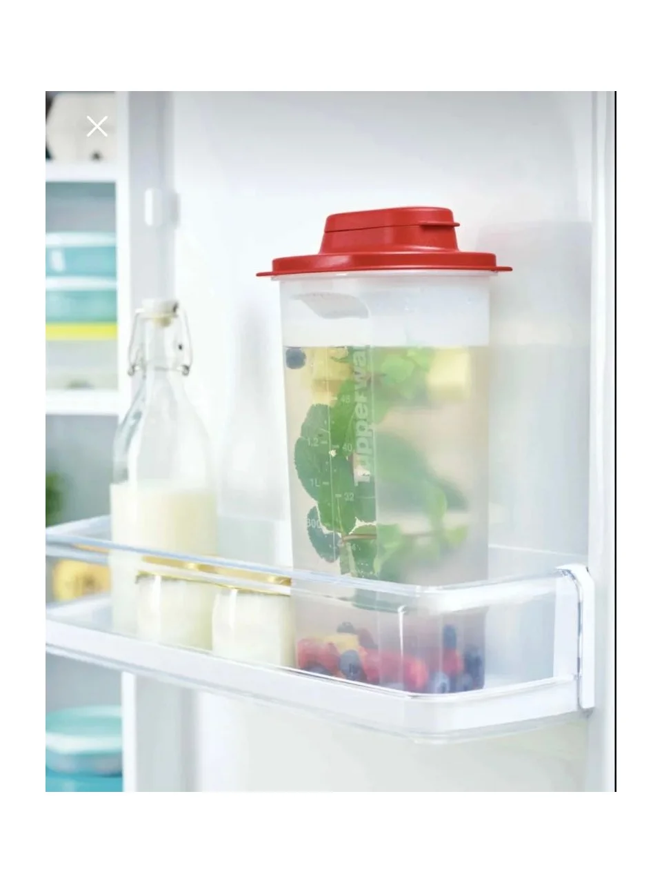 Tupperware Çok Amaçlı Sürahi 2 Litre Kırmızı Kapaklı Yeni