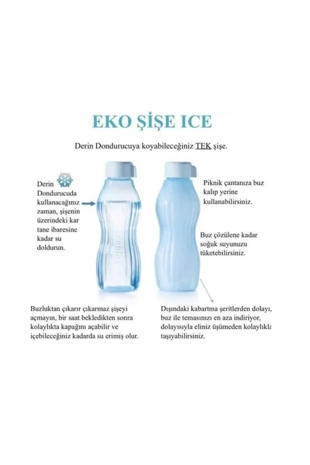 Tupperware Eko Şişe Ice 880 ml Dondurulabilir Matara Suluk