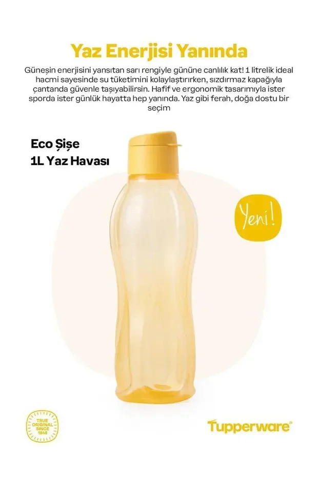 Tupperware Eco Şişe 1 Litre Yaz Havası